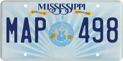 MS license plate MAP498