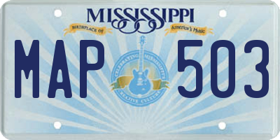 MS license plate MAP503