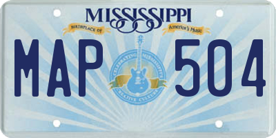MS license plate MAP504