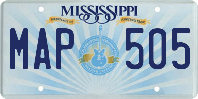 MS license plate MAP505
