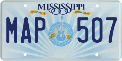 MS license plate MAP507