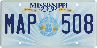 MS license plate MAP508