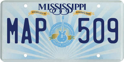 MS license plate MAP509