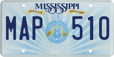 MS license plate MAP510