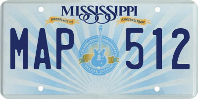 MS license plate MAP512