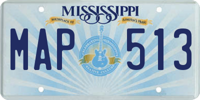 MS license plate MAP513