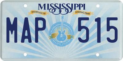 MS license plate MAP515