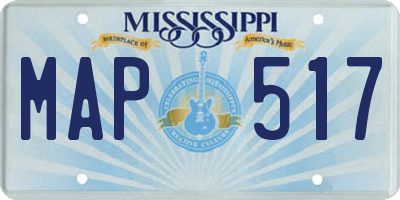 MS license plate MAP517