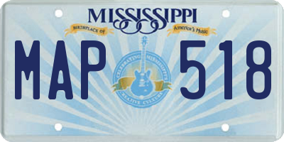 MS license plate MAP518