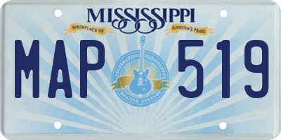 MS license plate MAP519