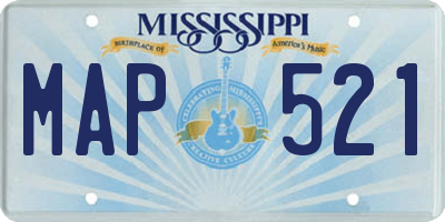 MS license plate MAP521