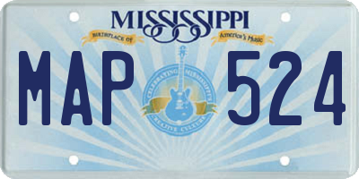 MS license plate MAP524