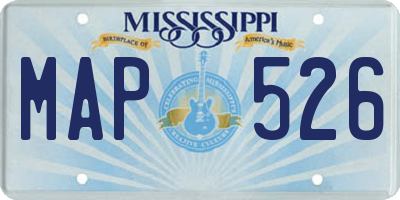 MS license plate MAP526