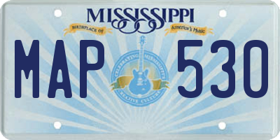 MS license plate MAP530