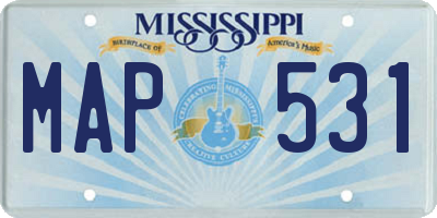 MS license plate MAP531