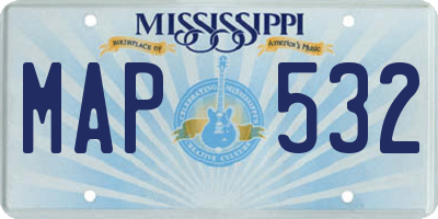 MS license plate MAP532