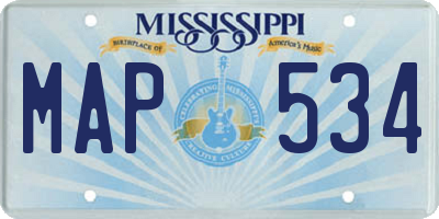 MS license plate MAP534