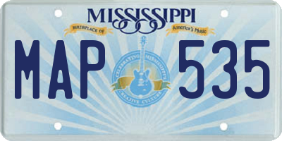 MS license plate MAP535