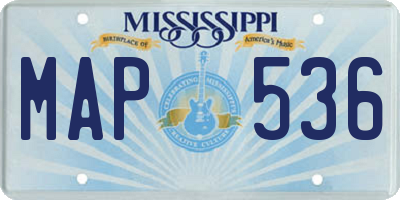 MS license plate MAP536