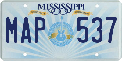 MS license plate MAP537