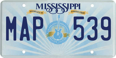 MS license plate MAP539
