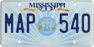 MS license plate MAP540