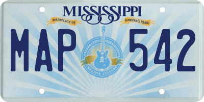 MS license plate MAP542