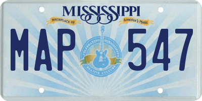 MS license plate MAP547