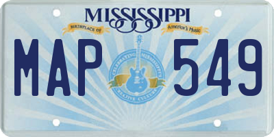 MS license plate MAP549