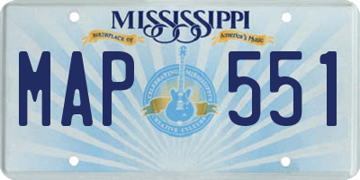 MS license plate MAP551