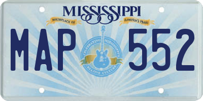 MS license plate MAP552