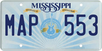 MS license plate MAP553