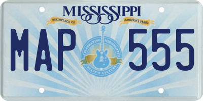 MS license plate MAP555