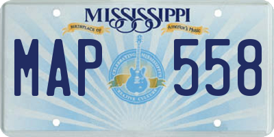 MS license plate MAP558