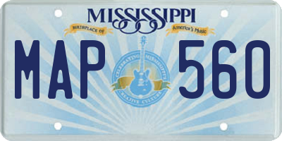 MS license plate MAP560