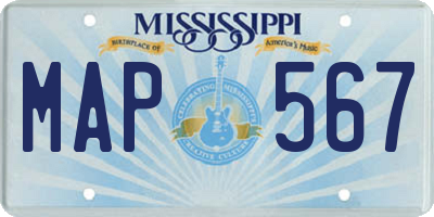 MS license plate MAP567