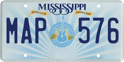 MS license plate MAP576