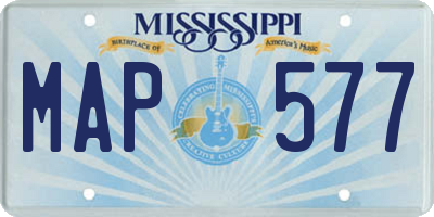 MS license plate MAP577