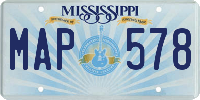 MS license plate MAP578