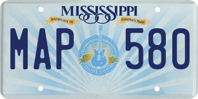 MS license plate MAP580