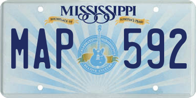 MS license plate MAP592