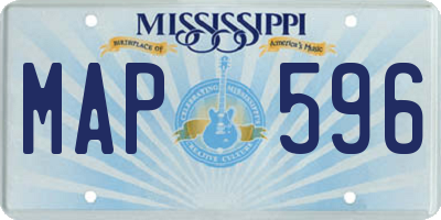 MS license plate MAP596