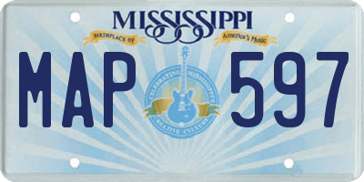 MS license plate MAP597