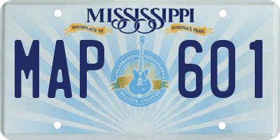 MS license plate MAP601