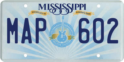MS license plate MAP602