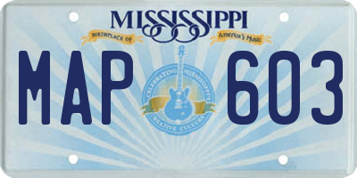 MS license plate MAP603
