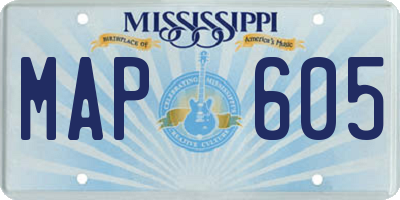 MS license plate MAP605
