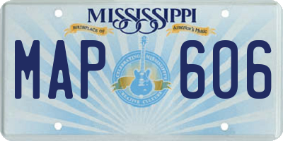 MS license plate MAP606