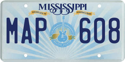 MS license plate MAP608