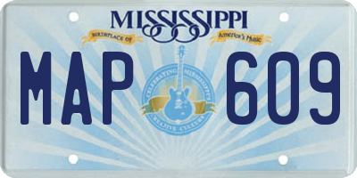 MS license plate MAP609